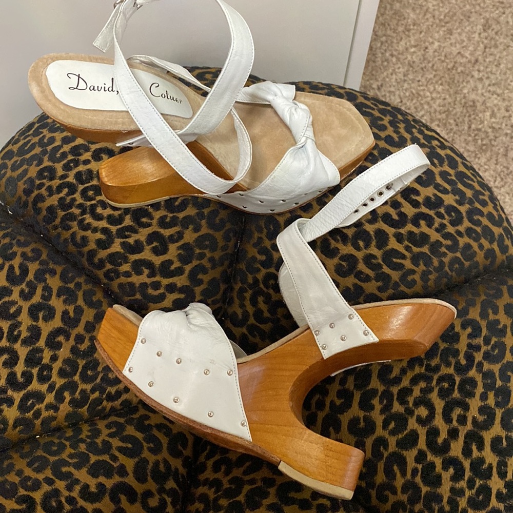 David C. Cotuer white Sandals with ankle wrap - Picture 3 of 7